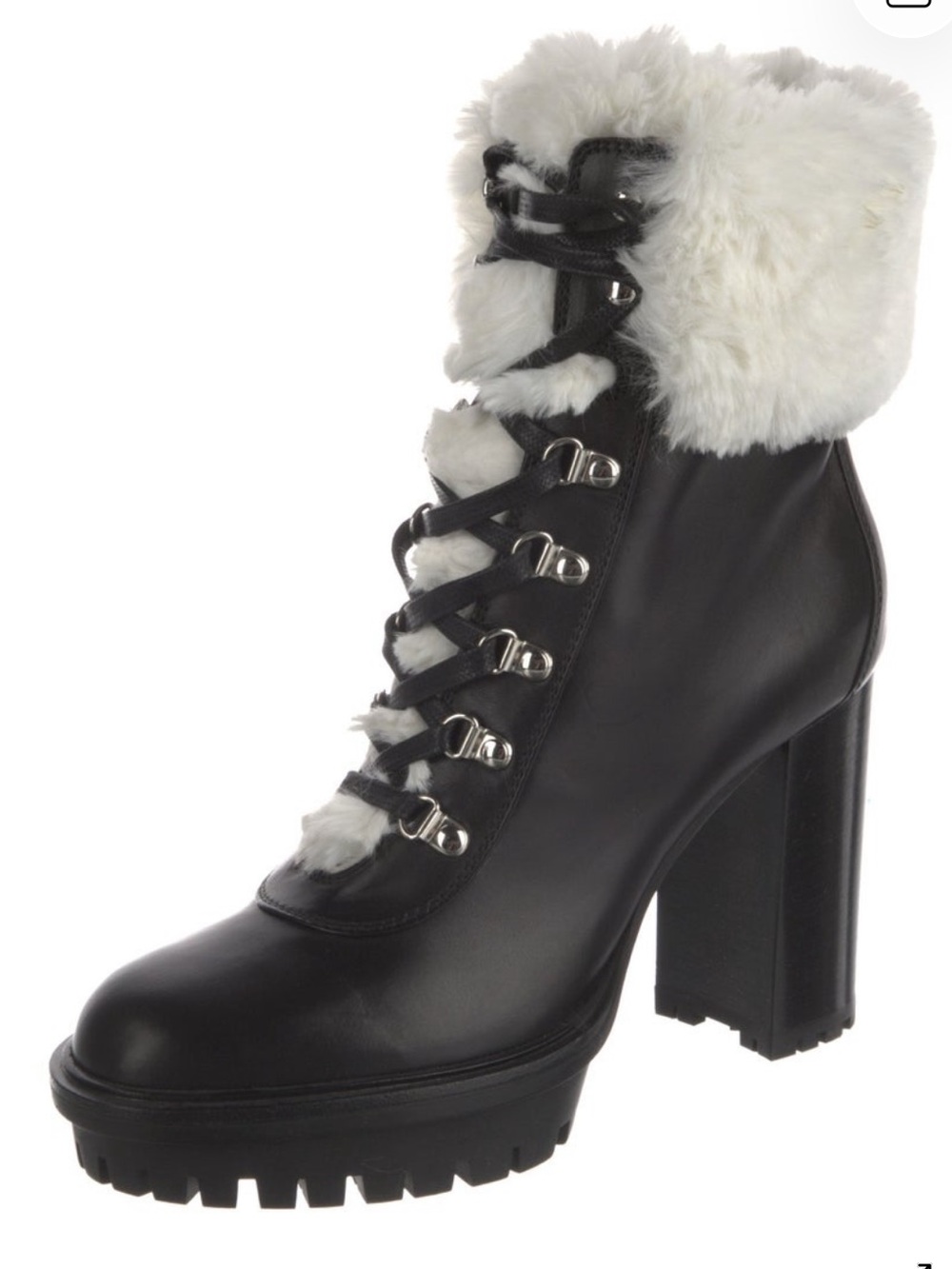 Gianvito Rossi
Leather Fur Trim Combat Boots
Women's Size: 38